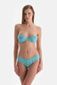 Beyaz-Lacivert Straplez Balenli Bikini Üst