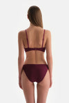 Bordo Üçgen Geniş Bikini Üst