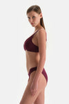 Bordo Üçgen Geniş Bikini Üst