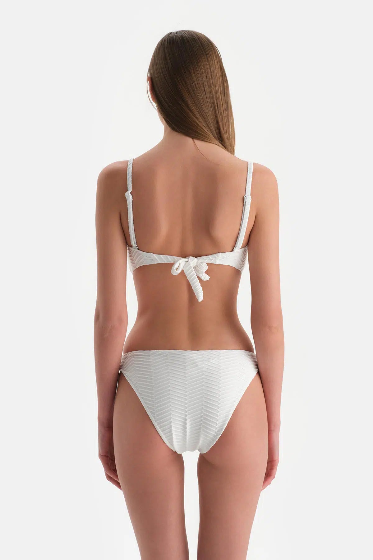 Beyaz Straplez Bikini Üst