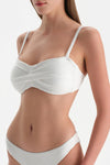 Beyaz Straplez Bikini Üst