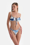Beyaz-Mavi Bralet Bikini Üstü