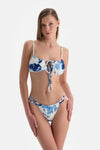 Beyaz-Mavi Bralet Bikini Üstü