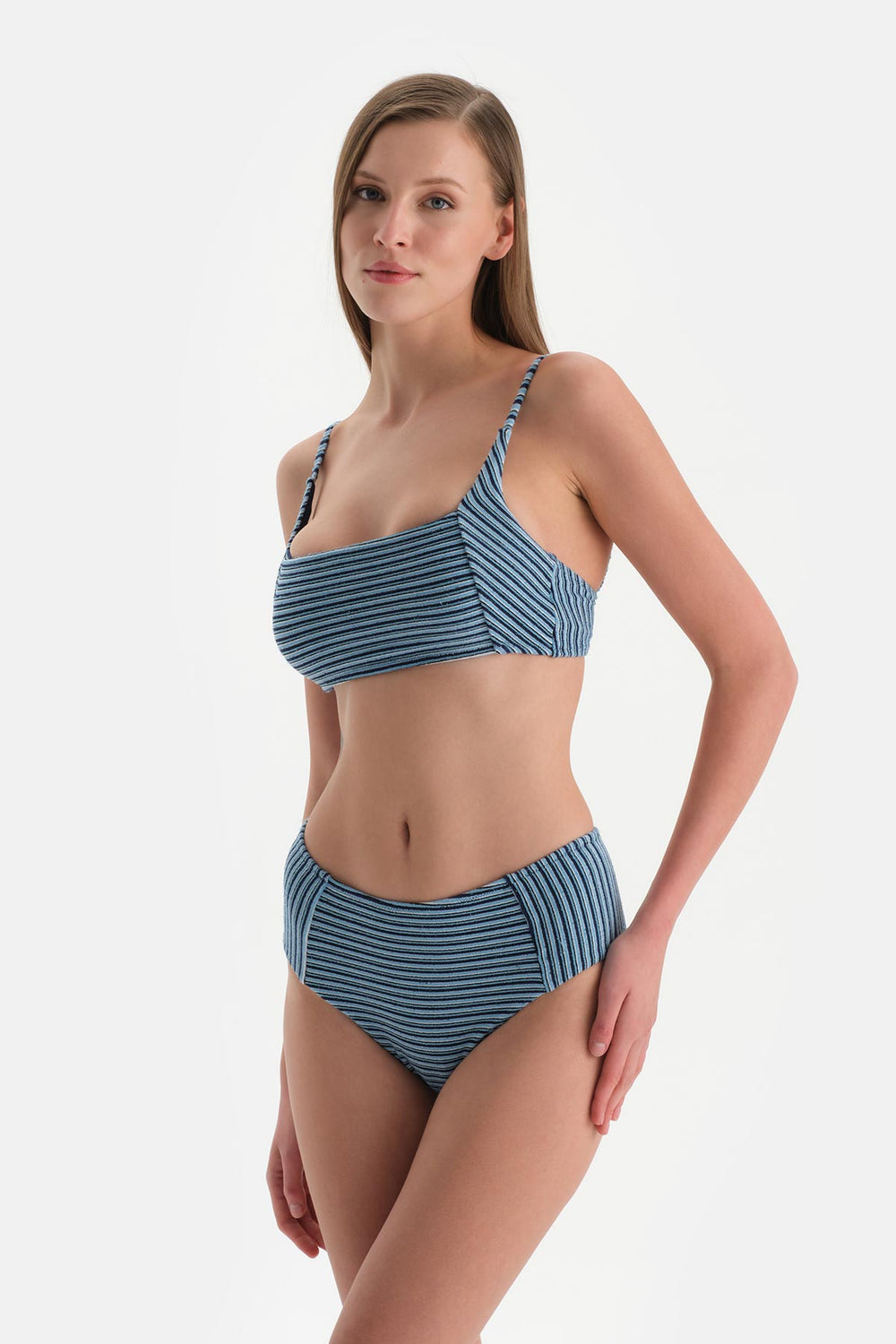 Lacivert Yüksek Bel Bikini Altı