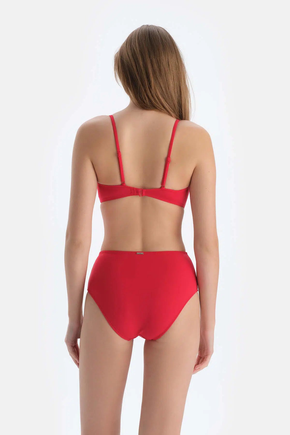 Kırmızı Straplez Kaplı Bikini Üst