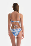 Beyaz-Mavi Bralet Bikini Üstü