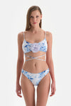 Beyaz-Mavi Bralet Bikini Üstü