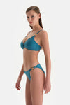 Petrol Mavi Üçgen Bikini Üst