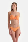 Turuncu Straplez Kaplı Bikini Üst