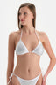 Beyaz Üçgen Küçük Bikini Üst