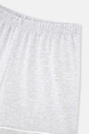 Gri Melanj Biye Detaylı Basic Şortlu Pijama Takımı