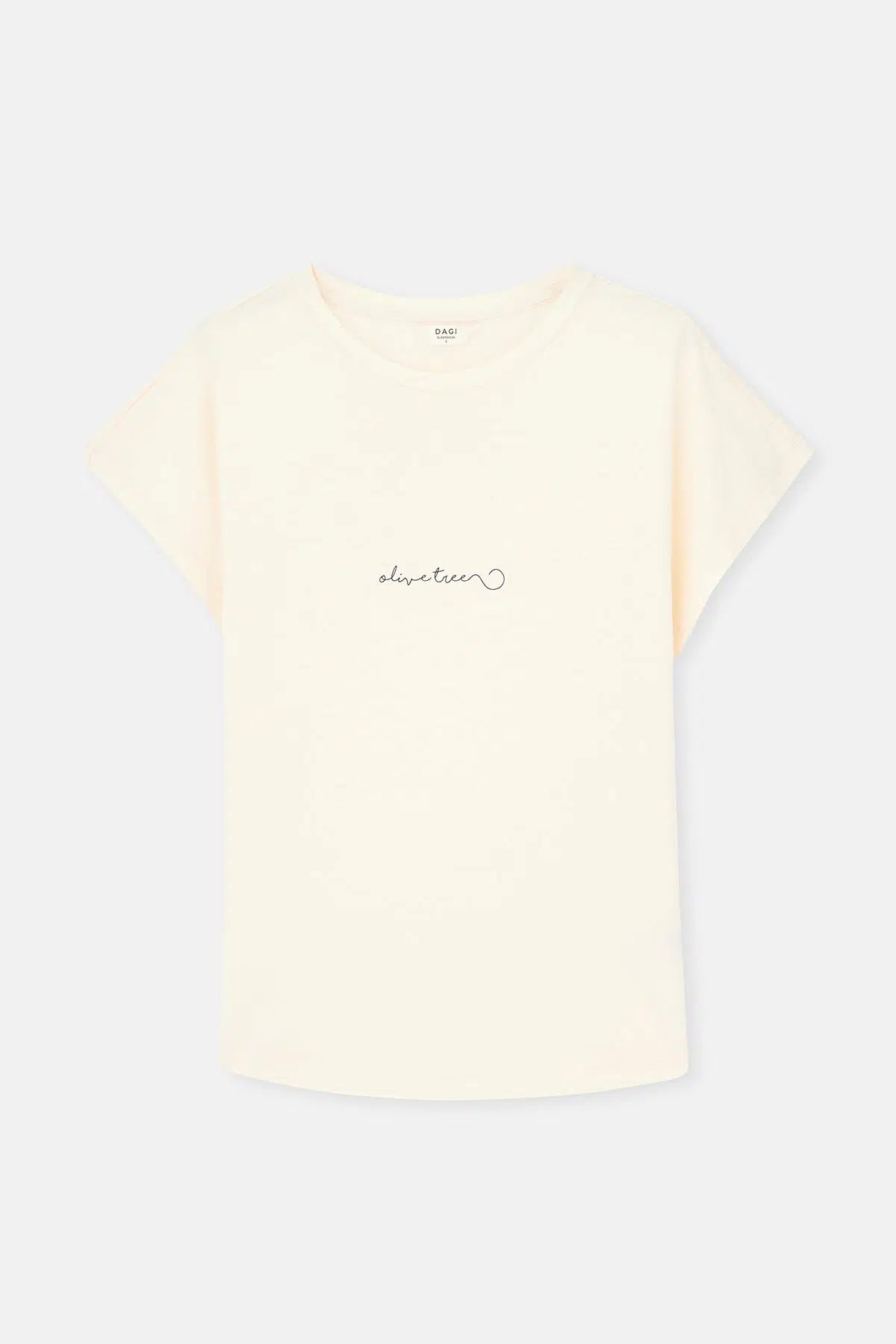 Ekru Baskı Detaylı Kısa Kollu Tişört Şort Pijama Takımı