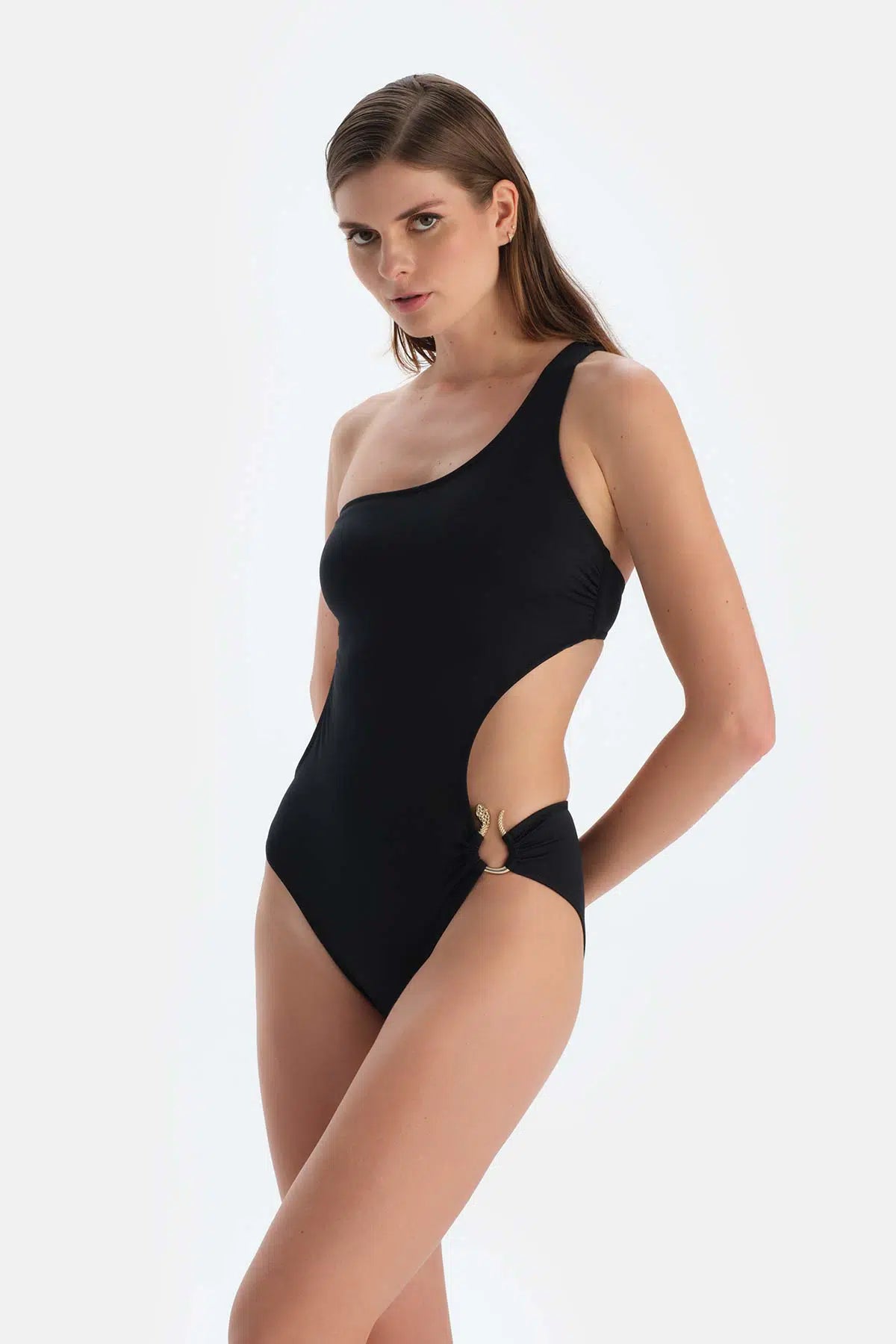 Siyah Tek Omuz Mayokini