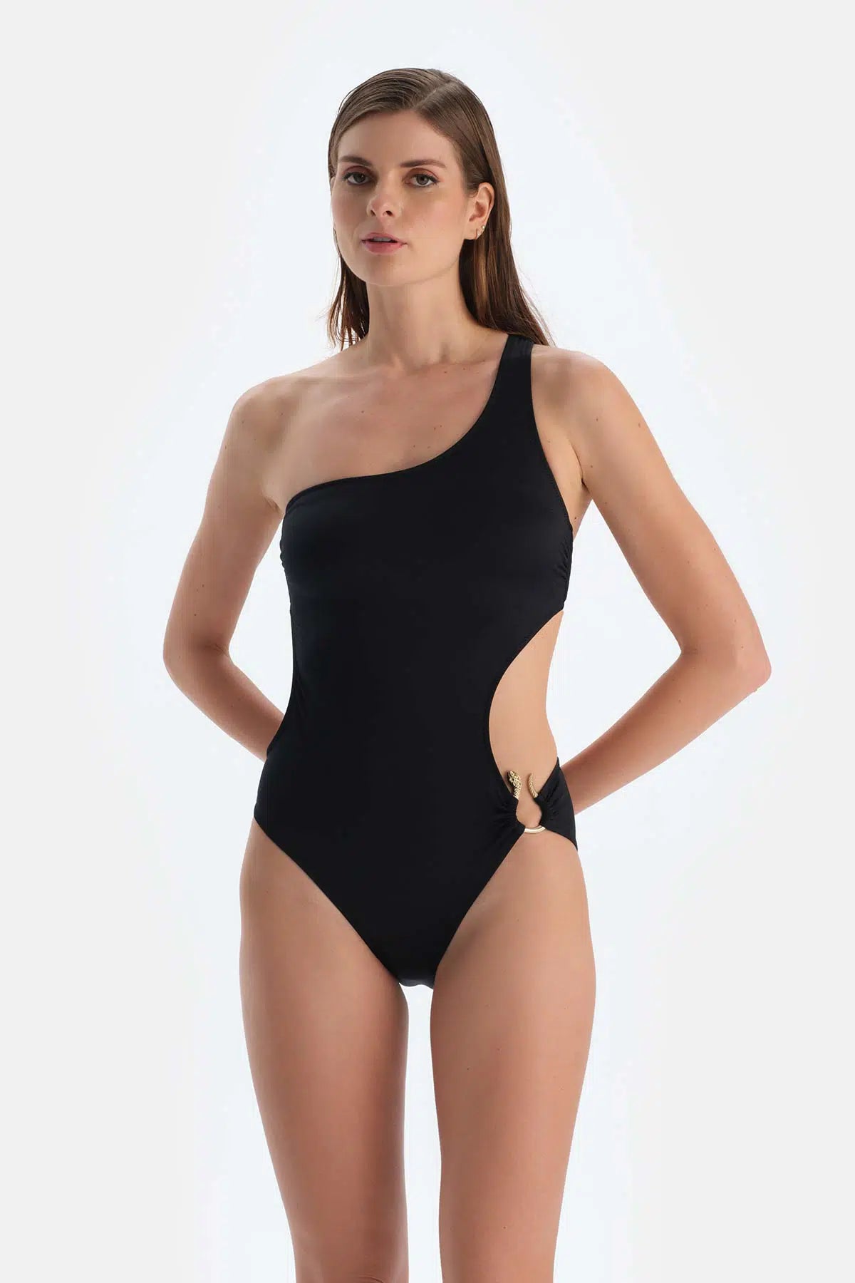 Siyah Tek Omuz Mayokini