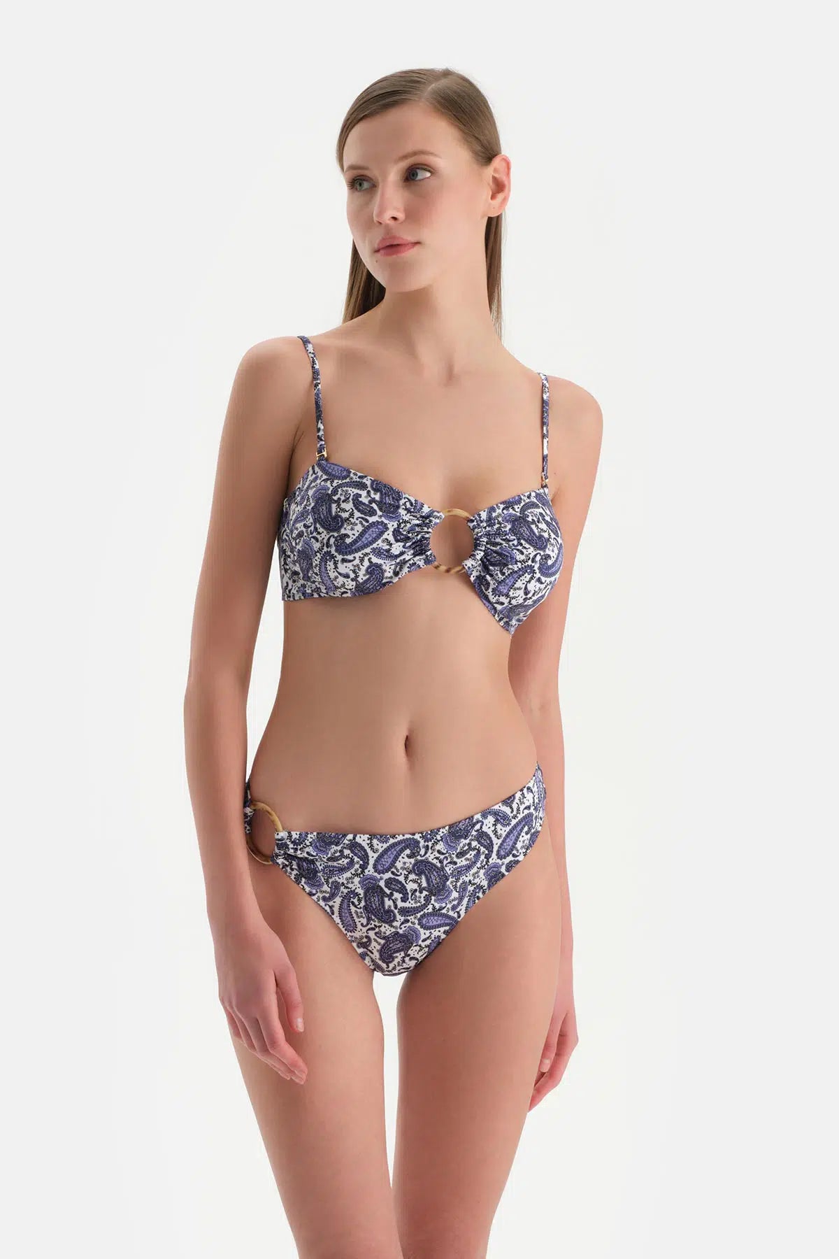 Ekru-Mor Düşük Bel Bikini Alt