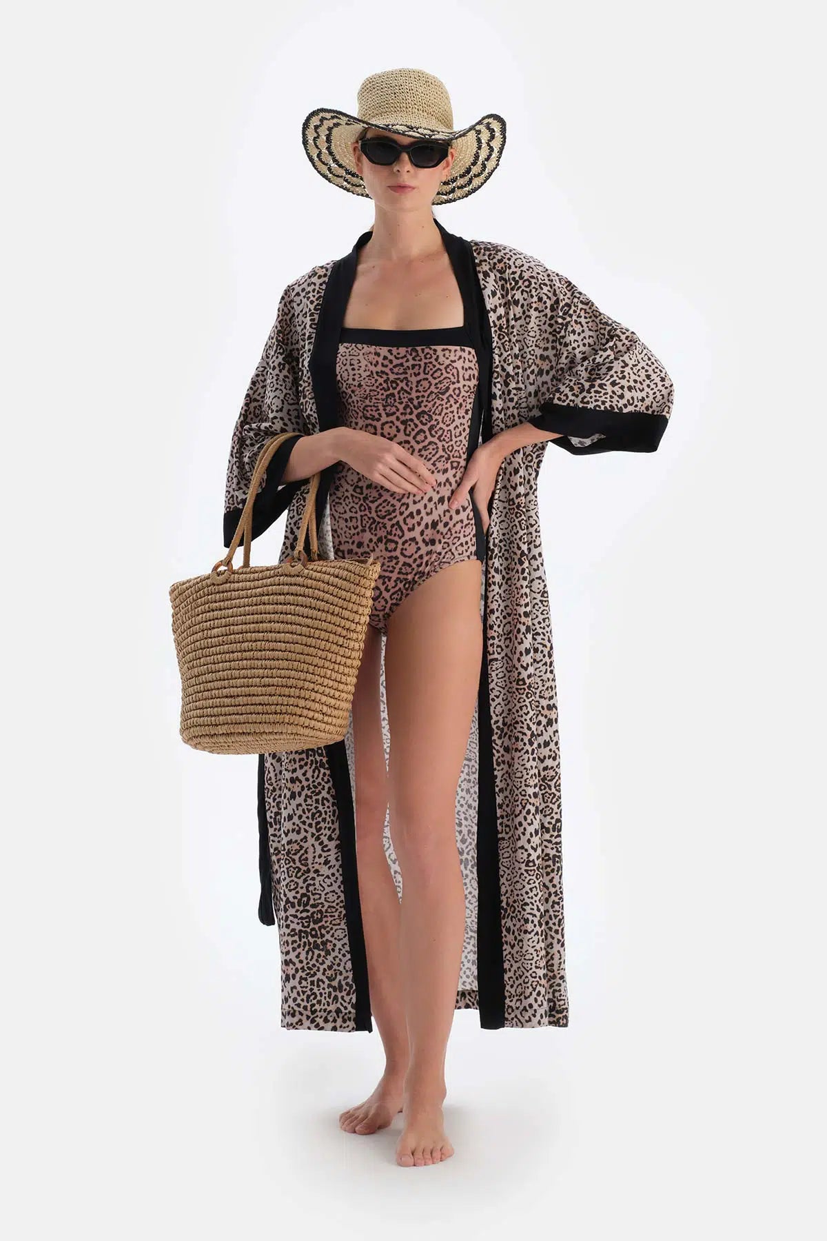 Kahverengi Uzun Kimono