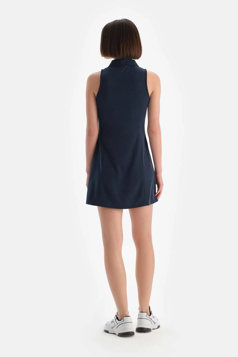 Lacivert Dagi Active Kadın Modal Kolsuz Önden Düğmeli Elbise