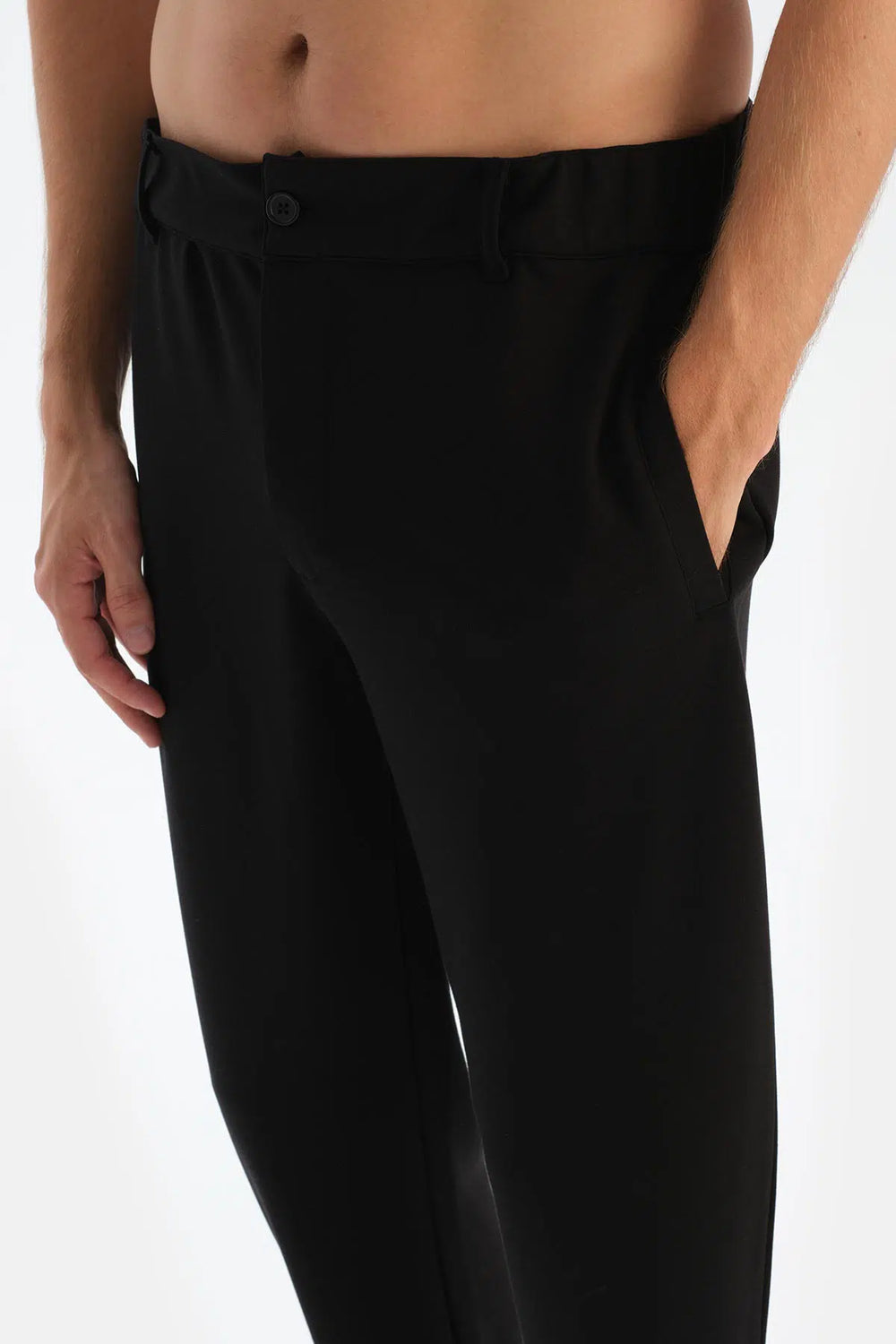 Antrasıt Erkek Düz Paça Fermuarlı Eşofman Altı