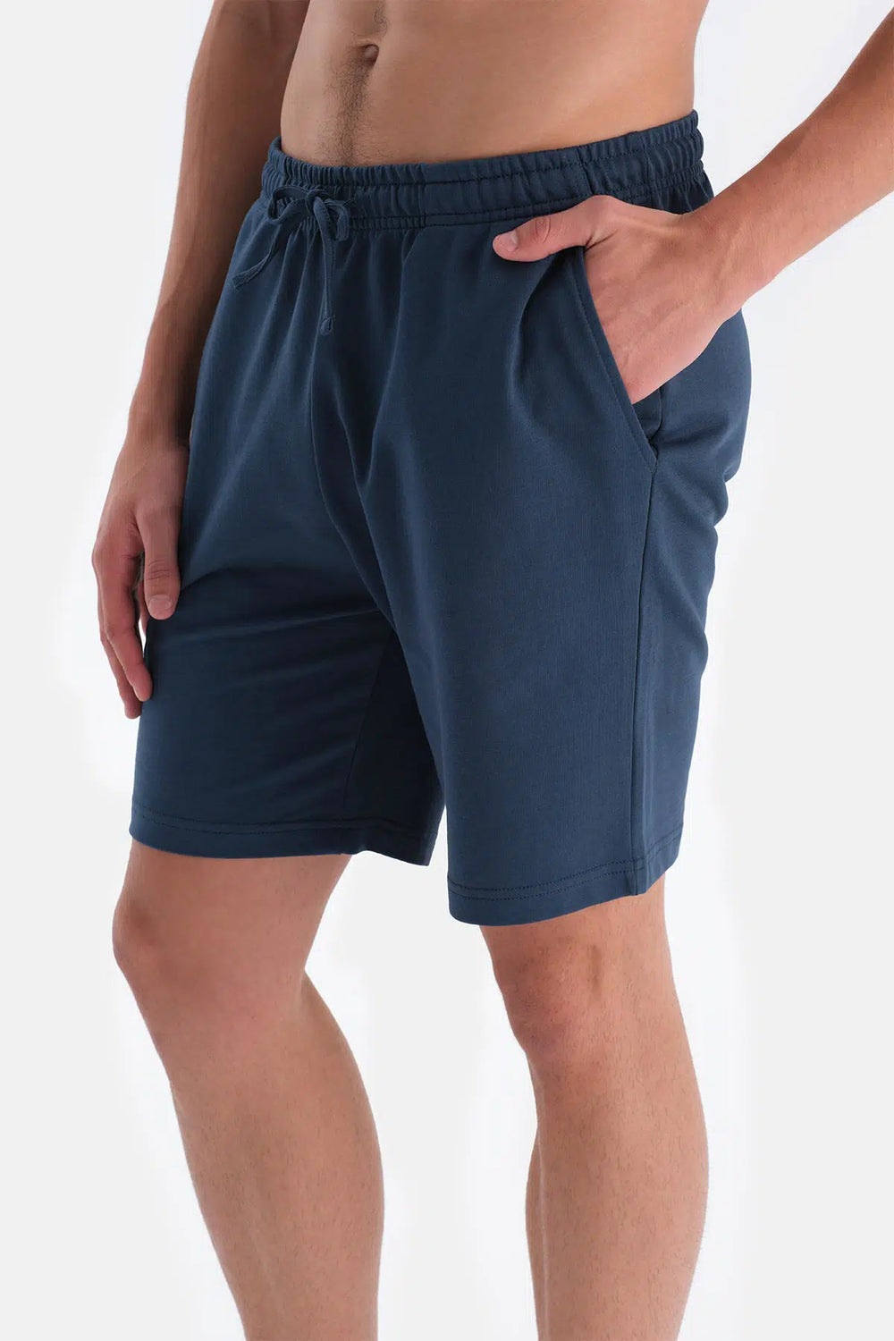 Lacivert Iki Iplik Cepli Şort Pijama Altı