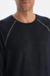 Lacivert Reglan Kol Detaylı Altı Desenli Pijama Takımı