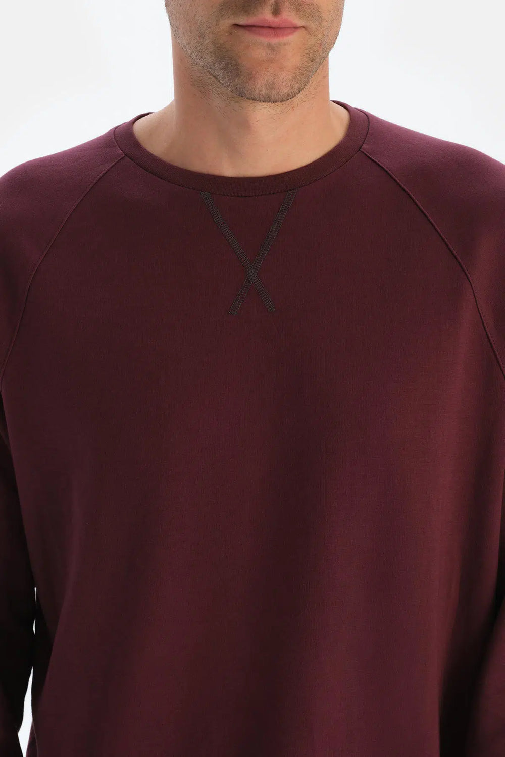 Bordo Bisiklet Yaka Reglan Kol Altı Ekoseli Pijama Takımı