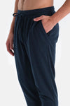 Indigo Melanj Bisiklet Yaka Uzun Kollu Jogger Pantolonlu Pijama Takımı