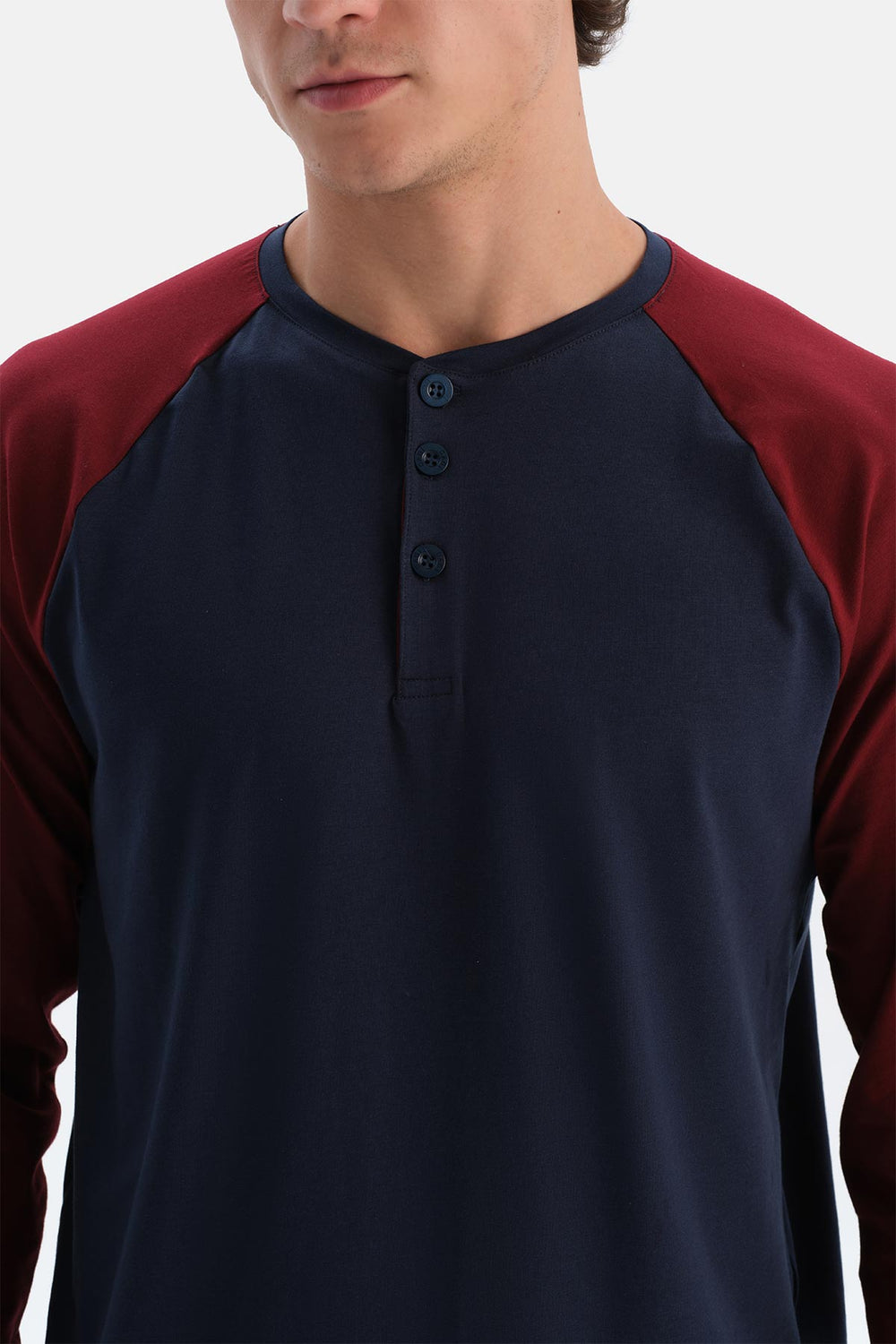Bordo Erkek Reglan Kol Pijama Takımı