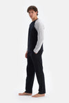Gri Melanj Erkek Reglan Kol Pijama Takımı