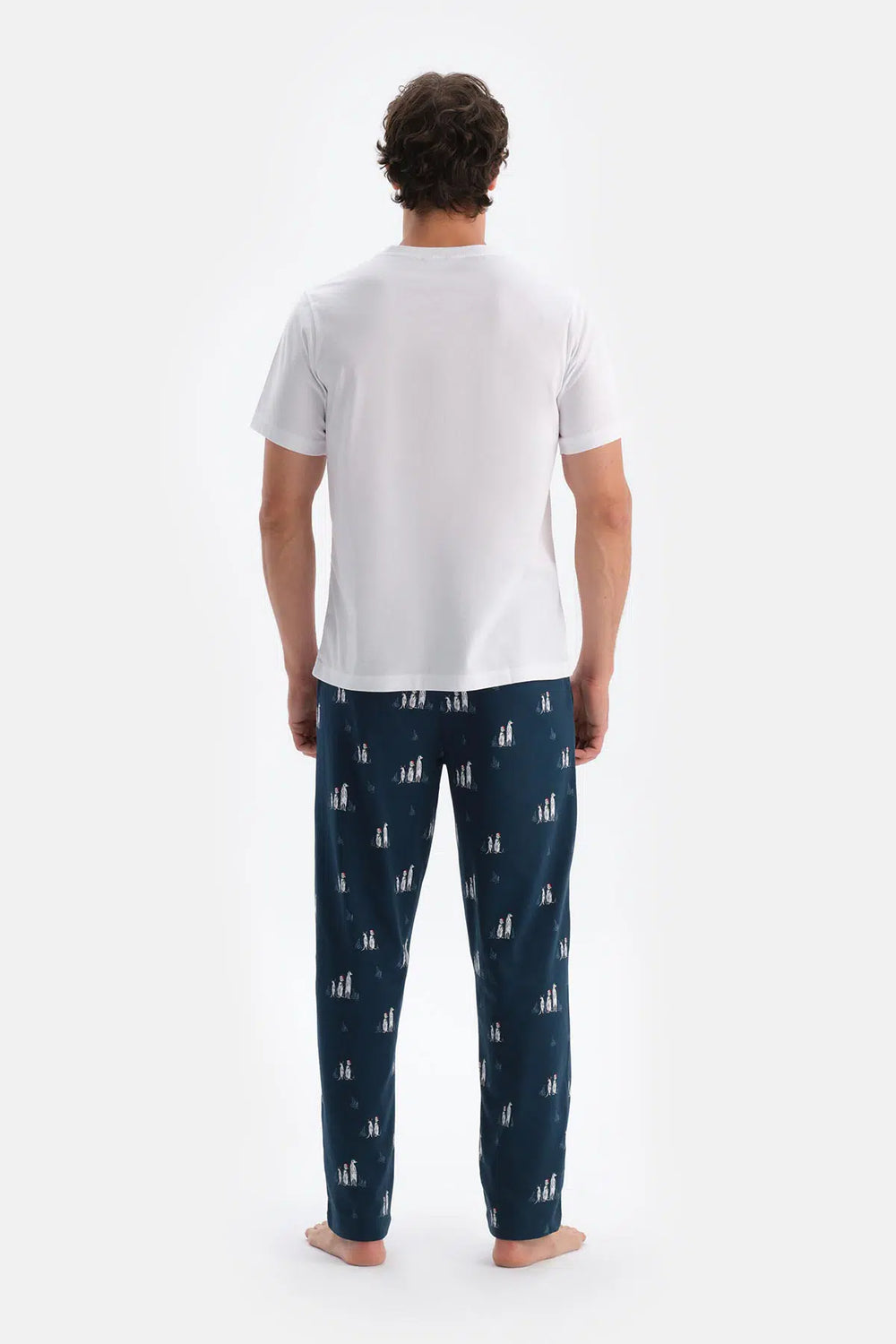 Beyaz Erkek O Yaka Pijama Takımı