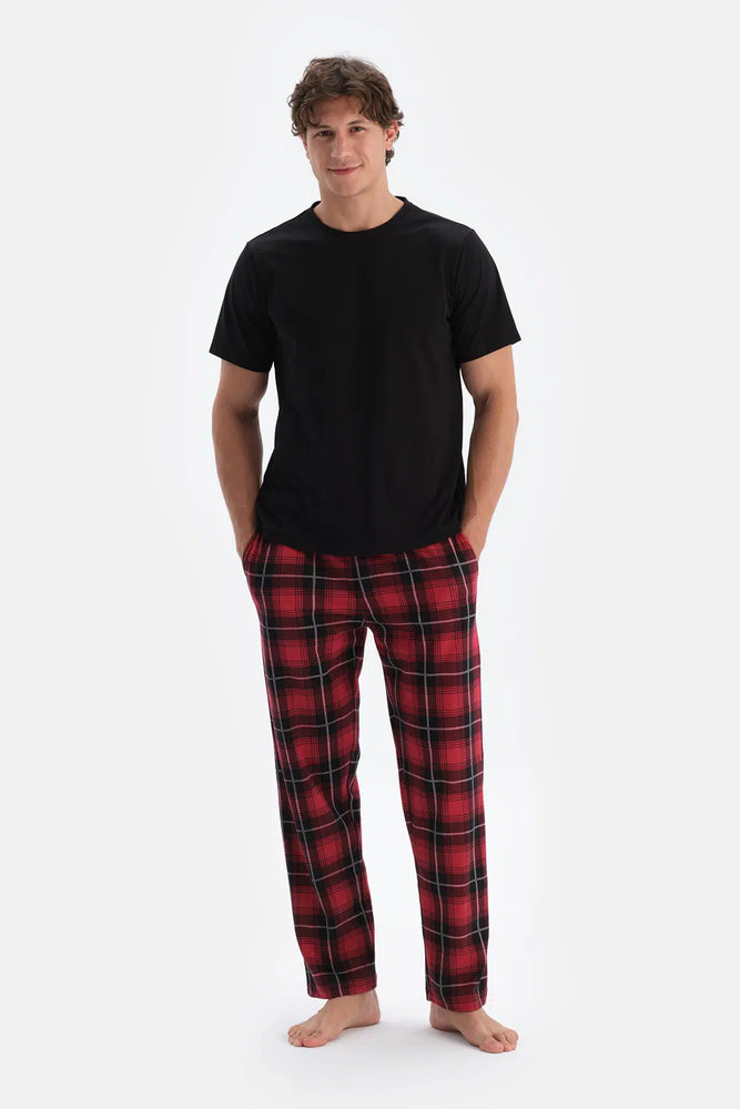 Siyah Erkek O Yaka Pijama Takımı