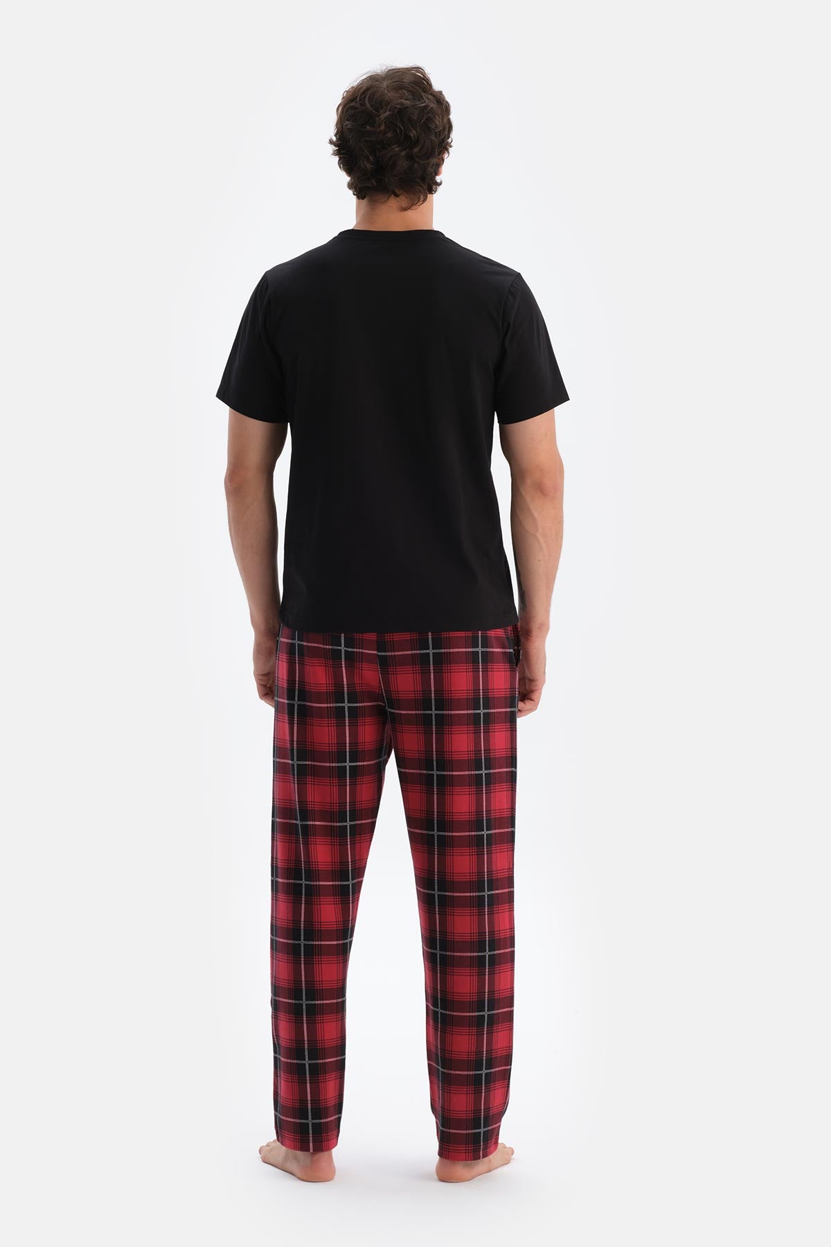 Siyah Erkek O Yaka Pijama Takımı