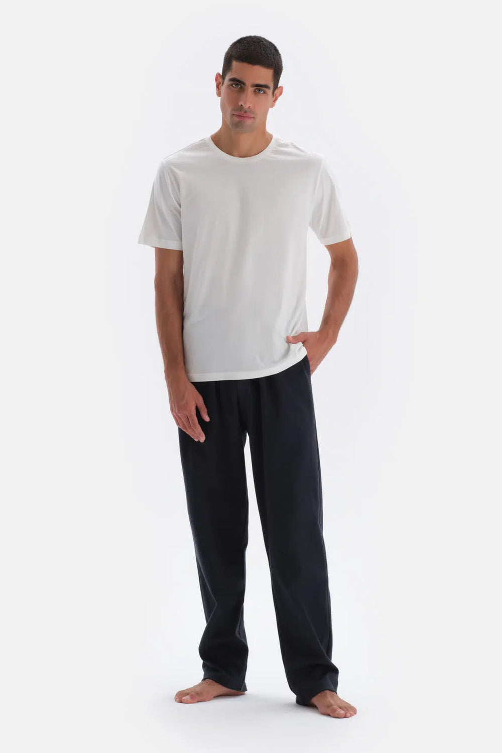 Lacivert Düz Paça Pijama Alt