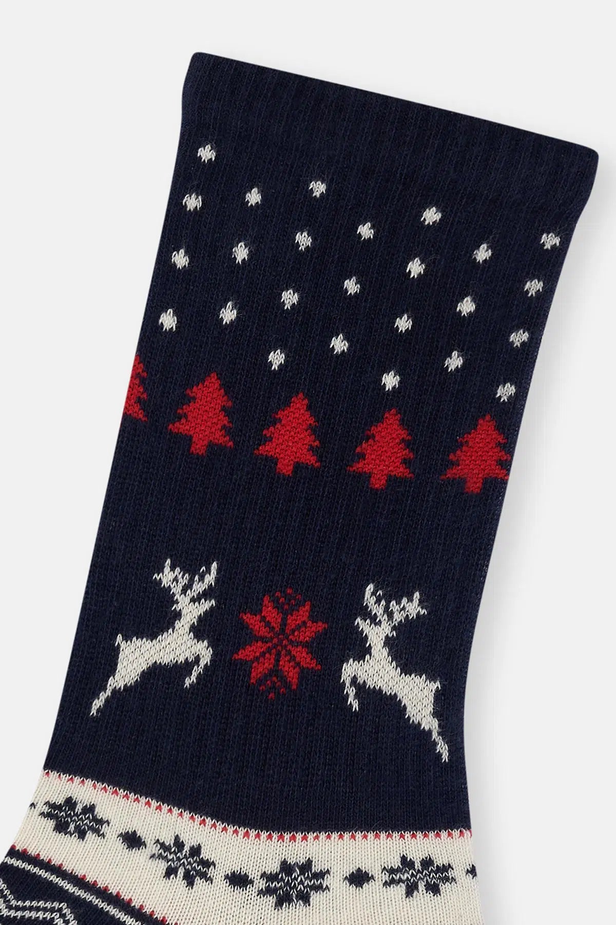 Kırmızı-Lacivert Erkek 2'li Yılbaşı Desenli Çorap