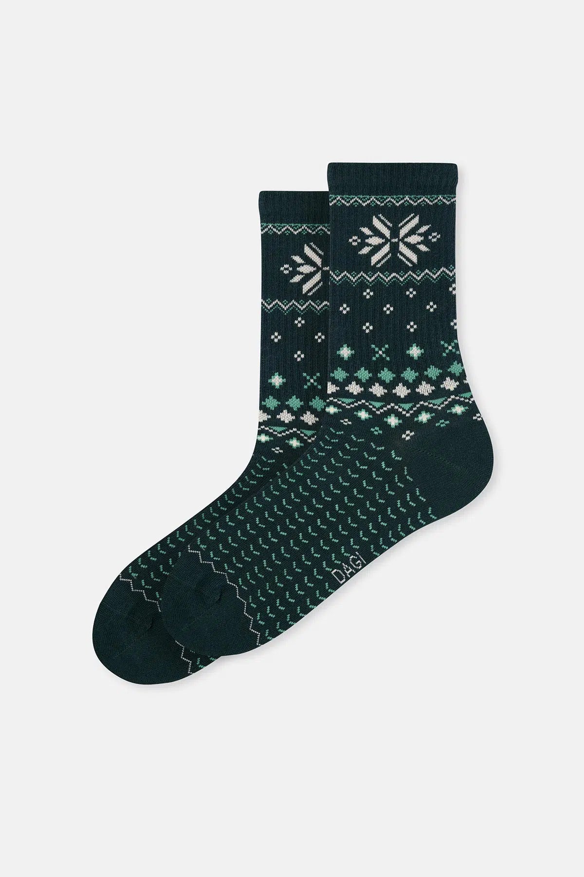 Lacivert-Yeşil Erkek 2'li Yılbaşı Desenli Çorap