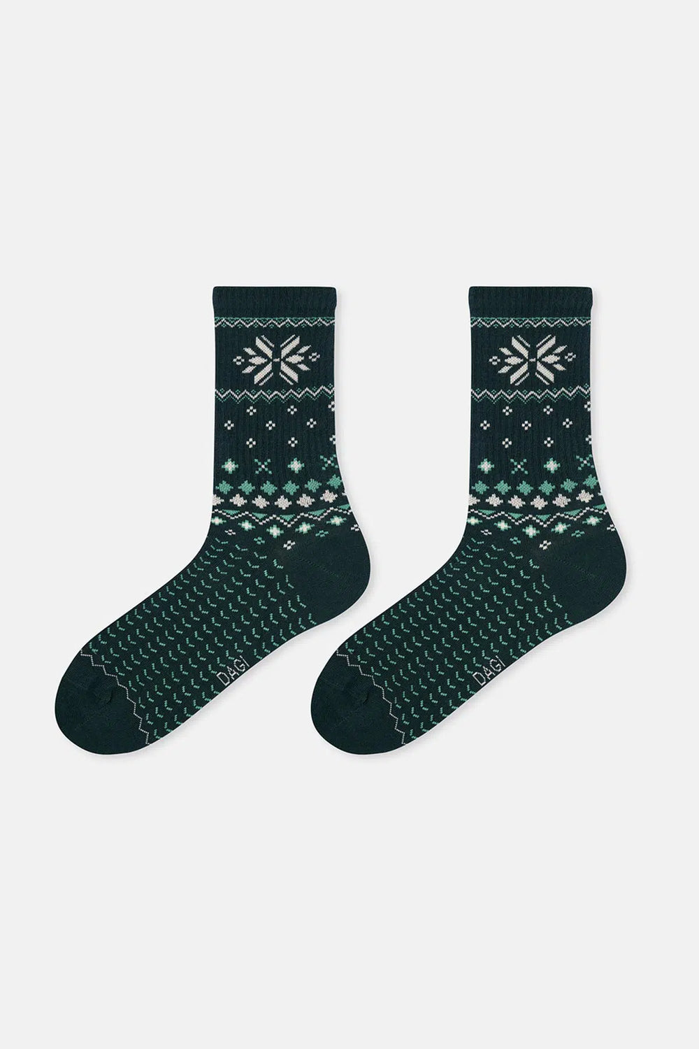 Lacivert-Yeşil Erkek 2'li Yılbaşı Desenli Çorap
