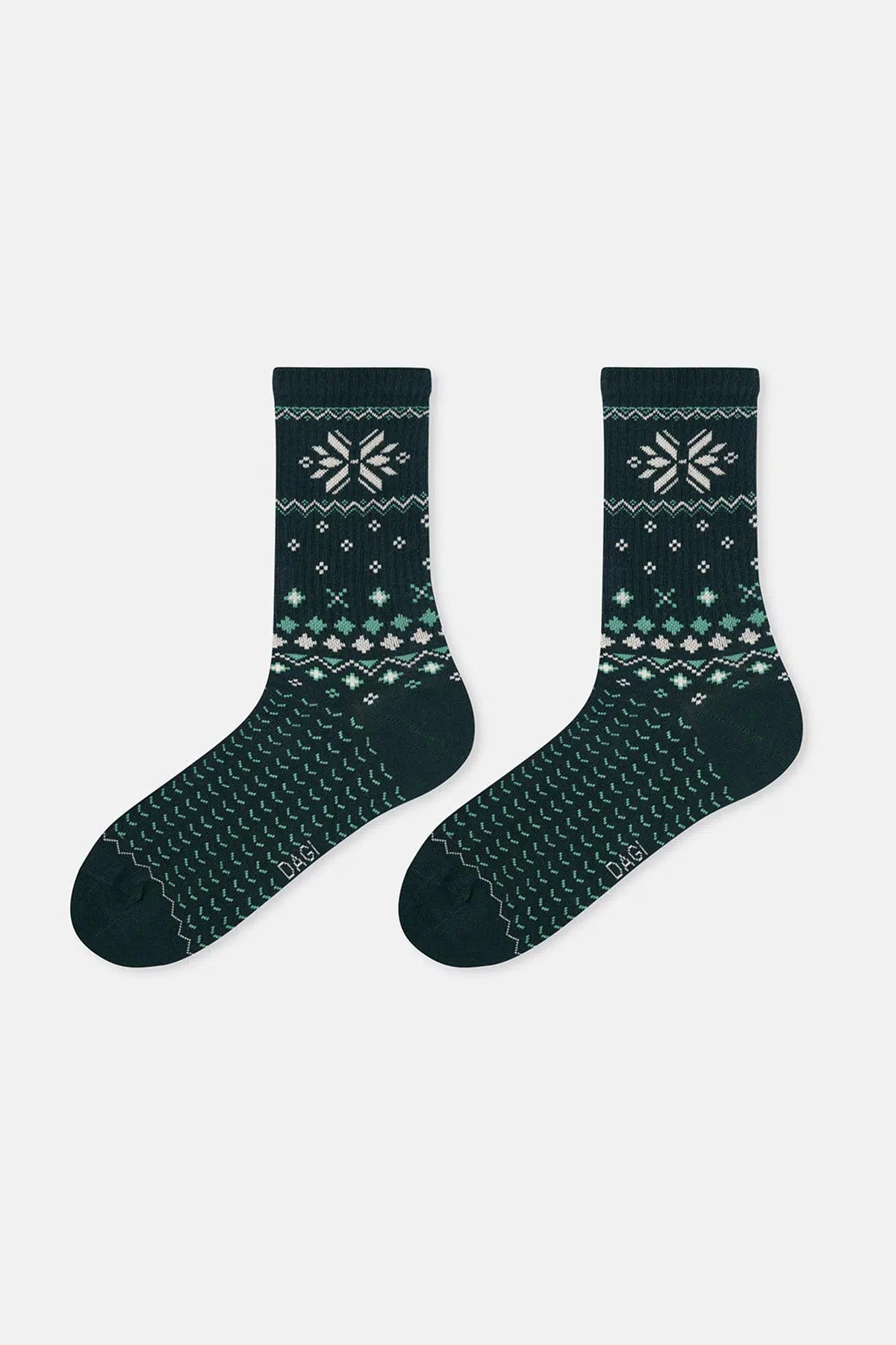 Lacivert-Yeşil Erkek 2'li Yılbaşı Desenli Çorap