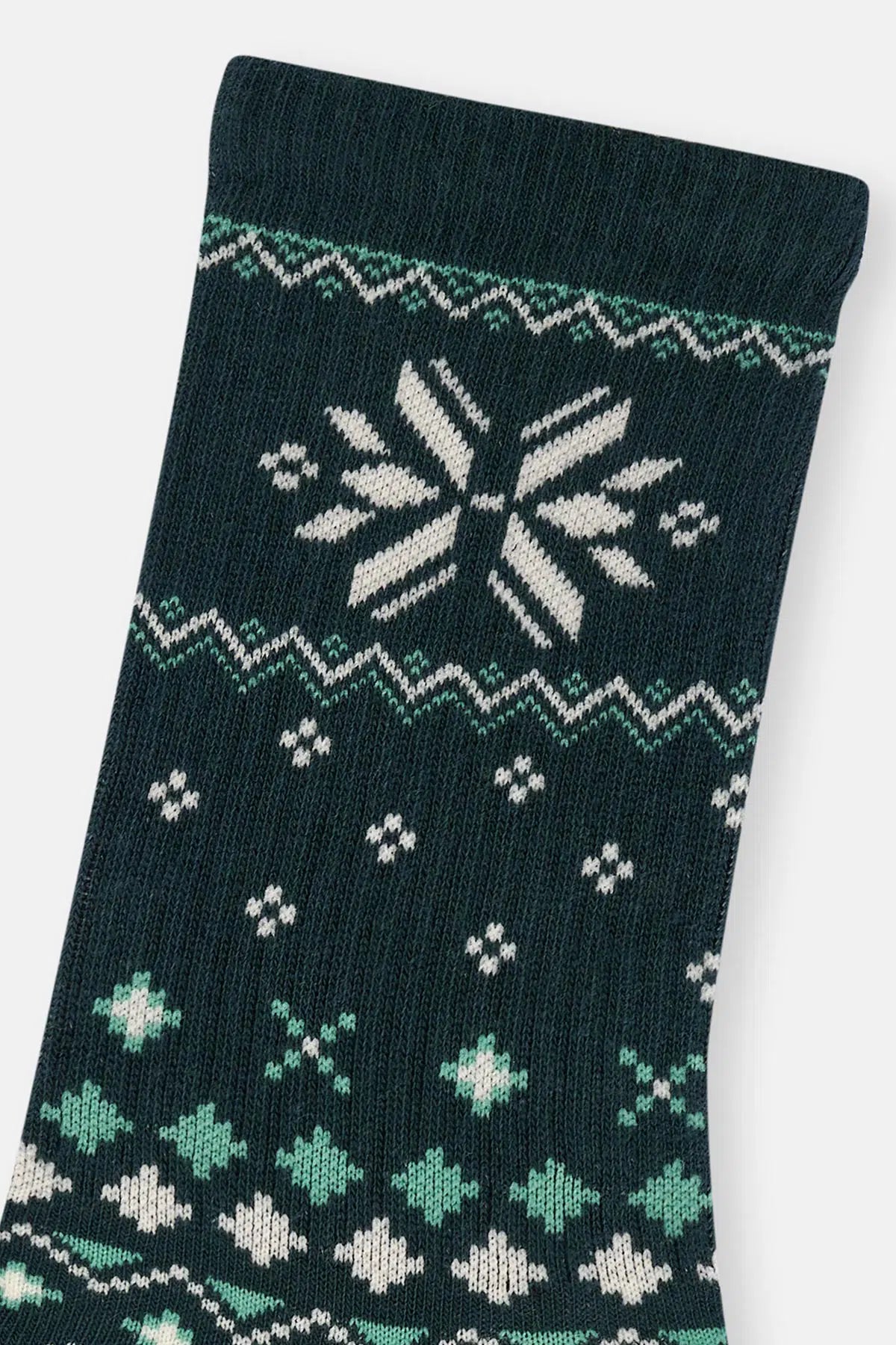 Lacivert-Yeşil Erkek 2'li Yılbaşı Desenli Çorap