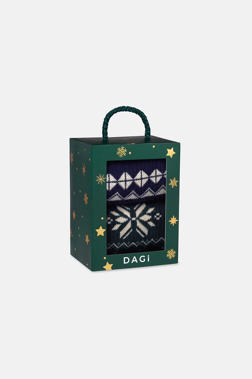 Lacivert-Yeşil Erkek 2'li Yılbaşı Desenli Çorap