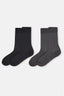 Antrasit-Siyah Erkek 2'li Çizgi Desen Bambu Çorap