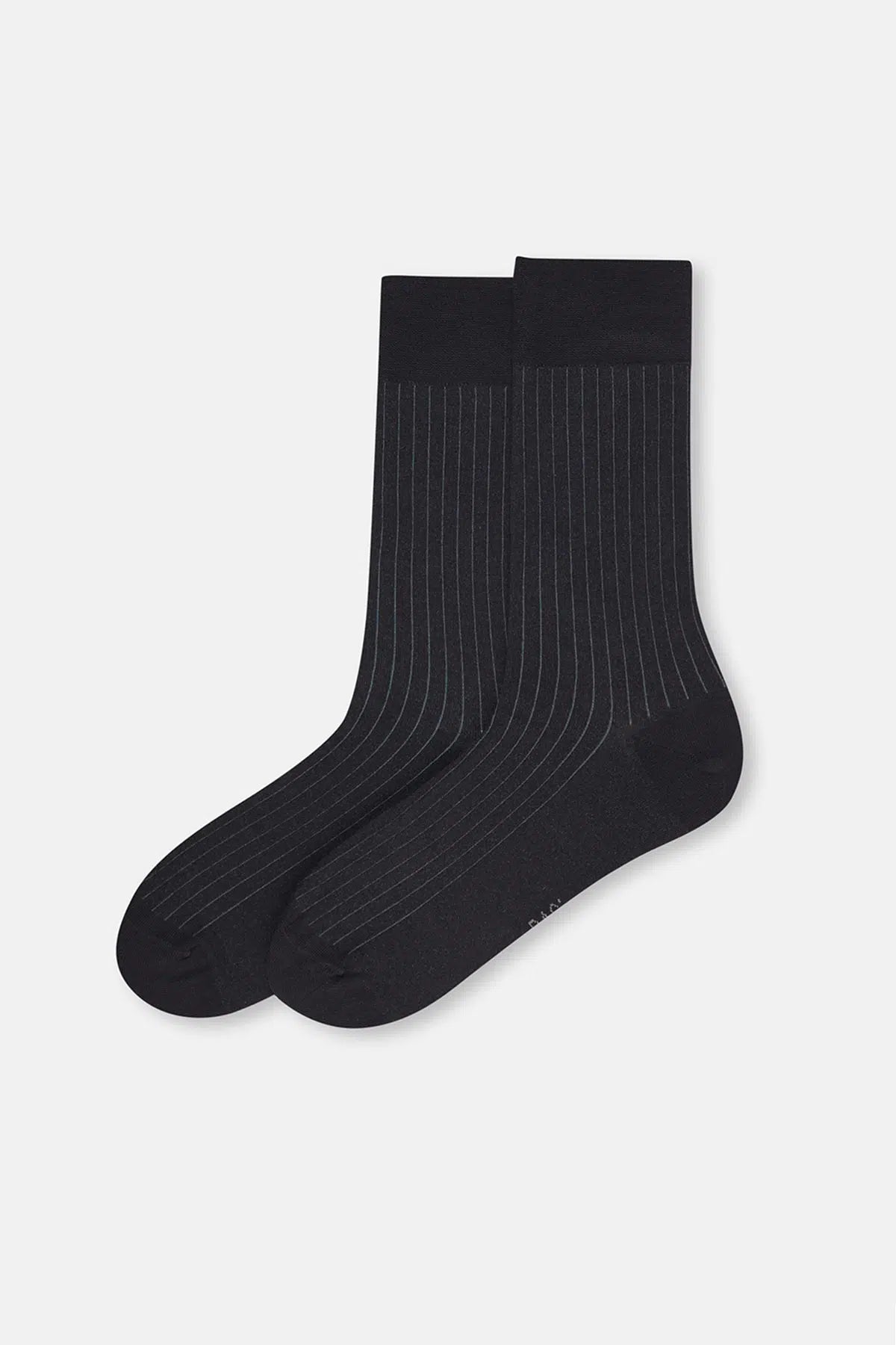 Antrasit-Siyah Erkek 2'li Çizgi Desen Bambu Çorap