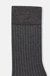 Antrasit-Siyah Erkek 2'li Çizgi Desen Bambu Çorap