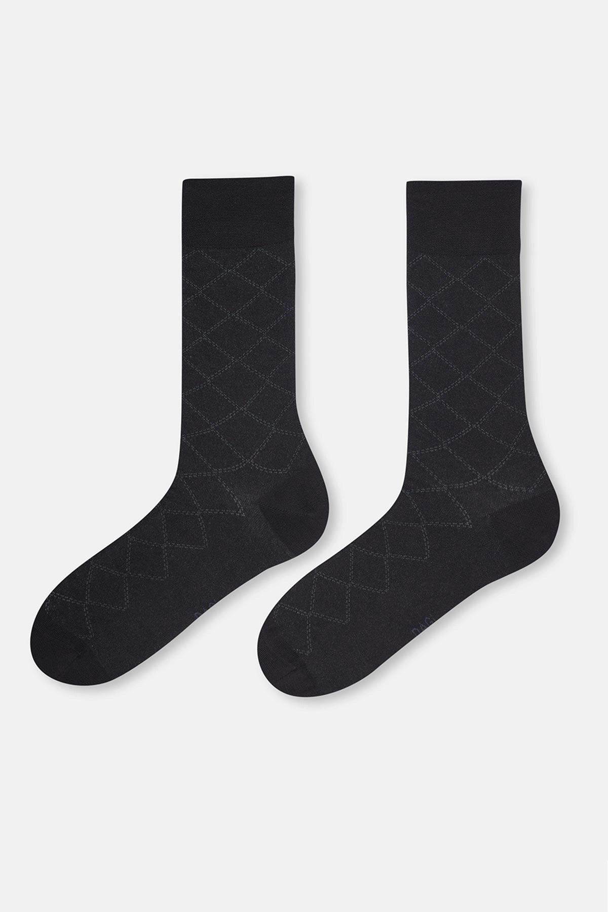 Siyah Erkek Baklava Desen Modal Çorap