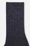 Antrasıt Erkek Yün Karışımlı Kalın Rıb Çorap