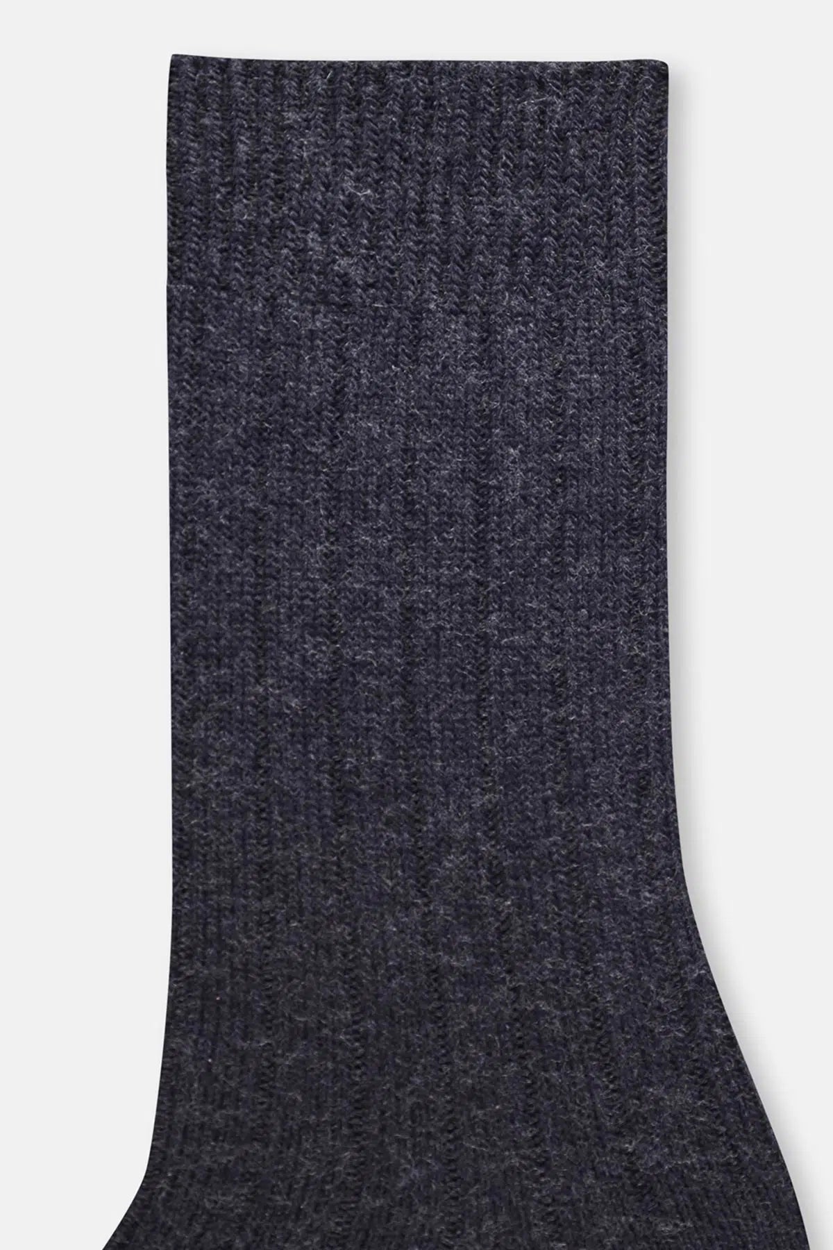 Antrasıt Erkek Yün Karışımlı Kalın Rıb Çorap