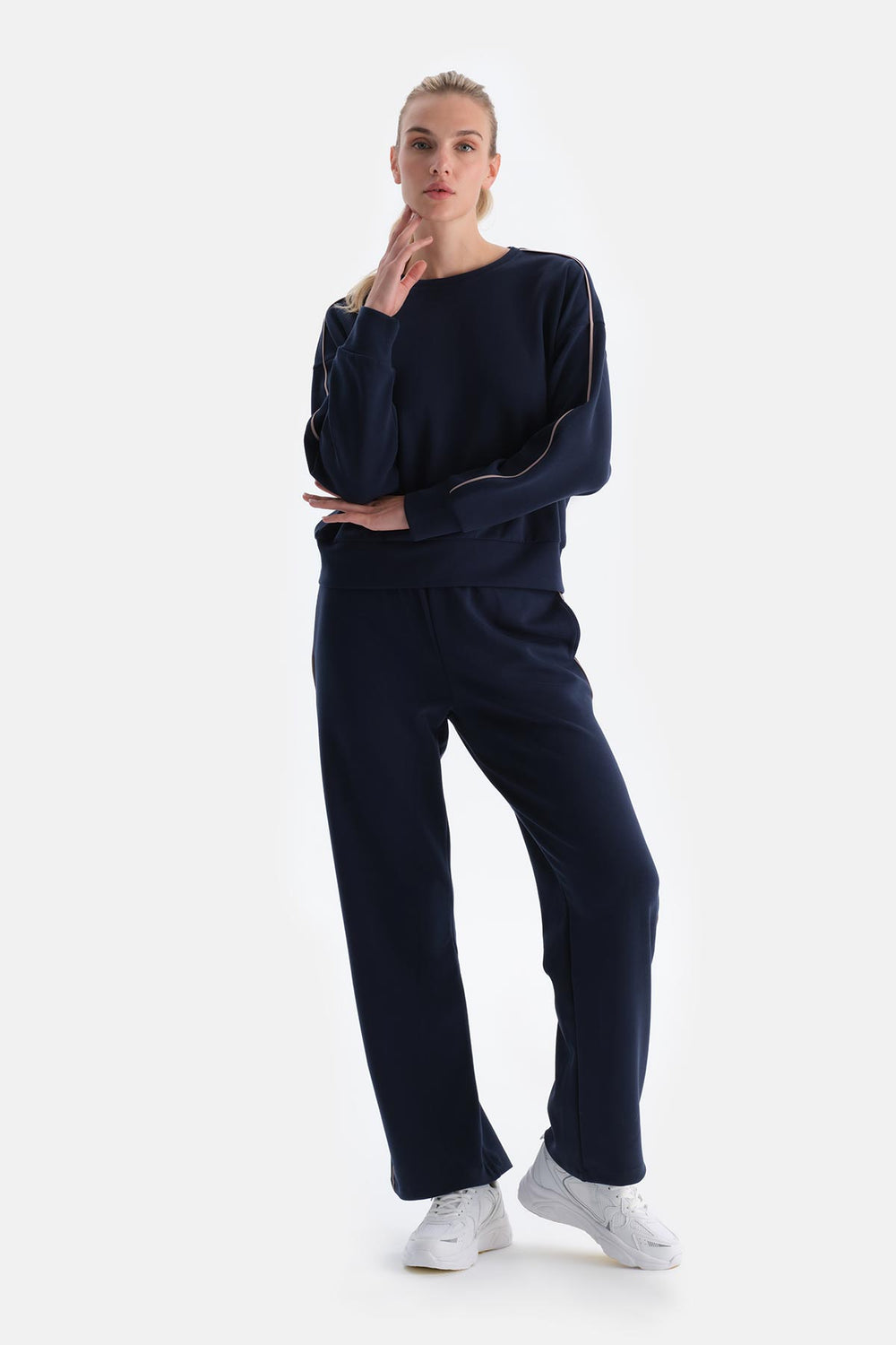 Lacivert Kadın Modal Sweatshırt