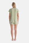 Açık Yeşil Düşük Kol Şortlu Pijama Takımı