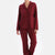 Bordo Kadın Gömlek Pijama Takımı