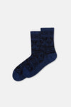 Lacivert Kadın Simli Desenli Çorap