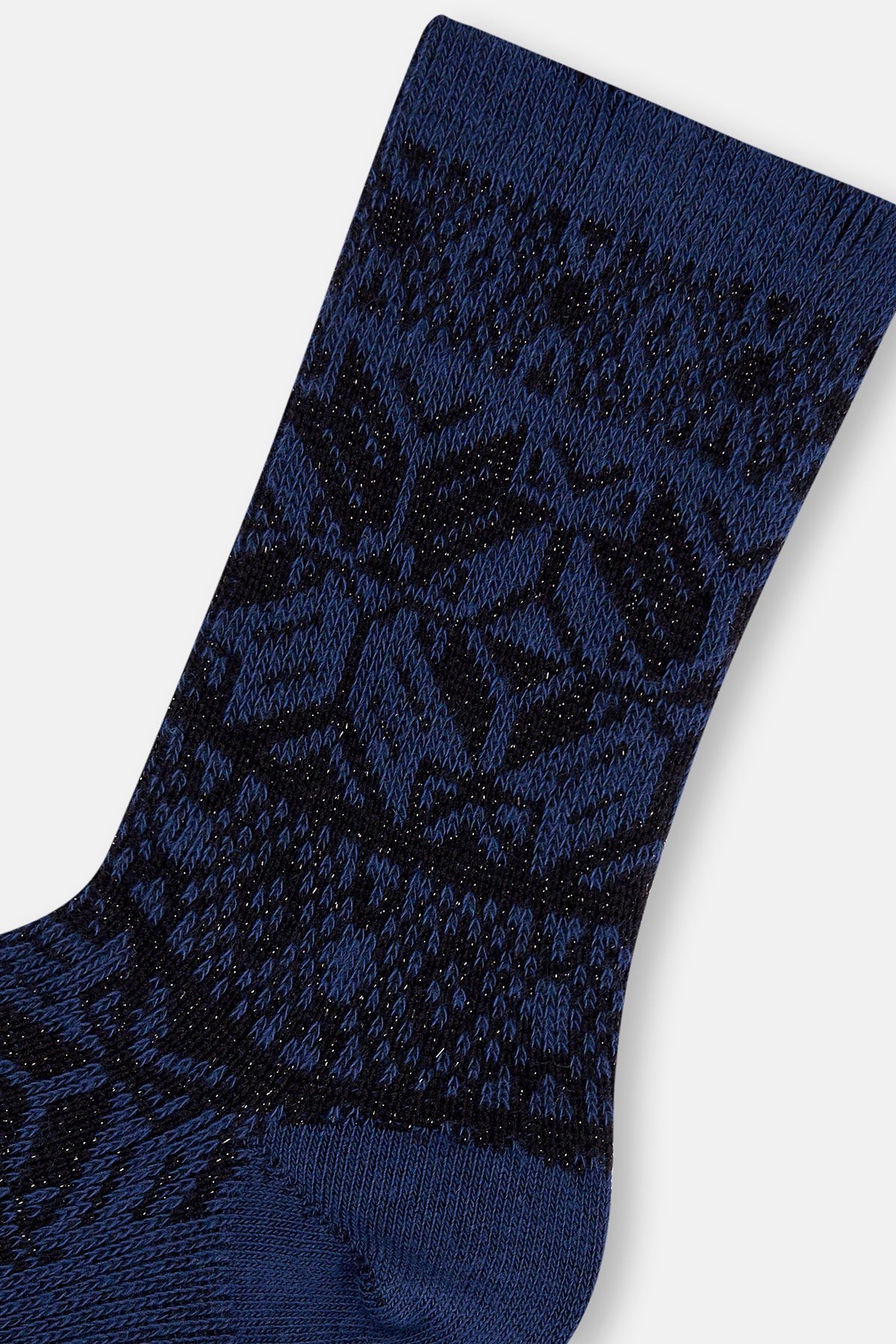 Lacivert Kadın Simli Desenli Çorap