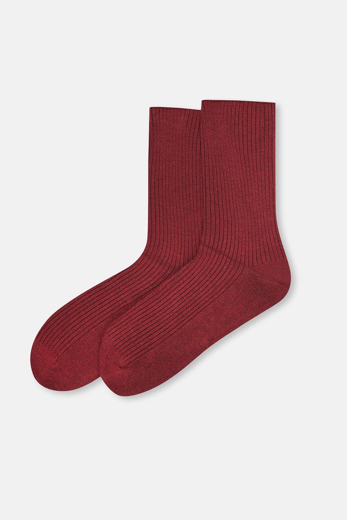 Bordo-Siyah Kadın 2'li Rıb Bambu Çorap